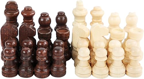 Miniatura 3 de 32 piezas de ajedrez portátiles, figuras internacionales de ajedrez de madera tallada a mano para adultos o niños