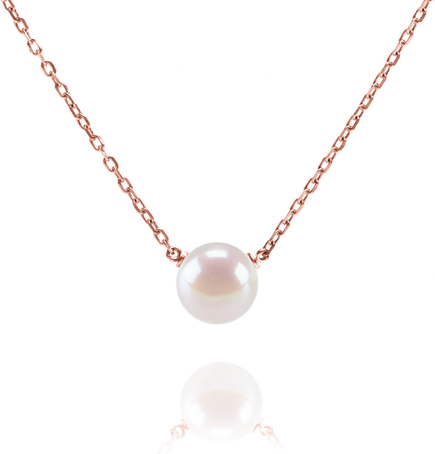 Handpicked AAA+ Freshwater Cultured Single Pearl Necklace Pendant | Gold Necklaces for Women