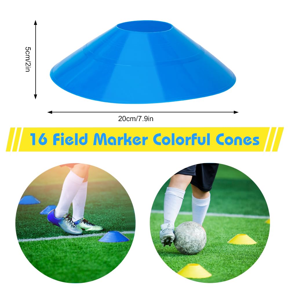 Fussball Trainingszubehör Kinder Koordinationsleiter Trainingsleiter, 6M Koordinationsleitern für fußball mit 16 Hütchen Trainingsset Equipment Zubehör Fußballtraining für Jungs Kinder