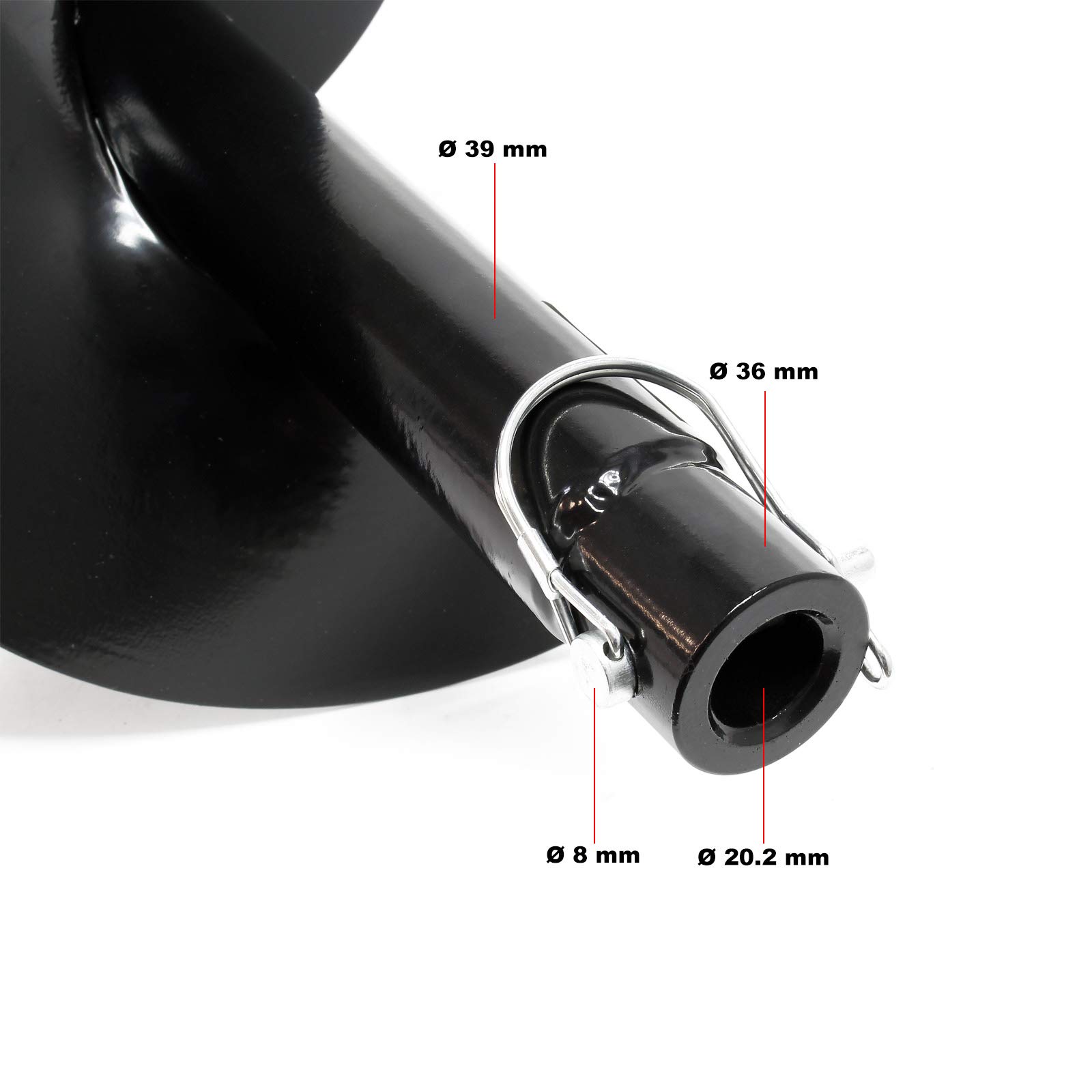 Wiltec Vis sans fin de remplacement – Ø 200 mm, longueur 760 mm – en Fonte – pour Perceuse de sol, Tarière thermique creuse – Forage de trous, puits, drainages – Sabot de forage Pièce de rechange