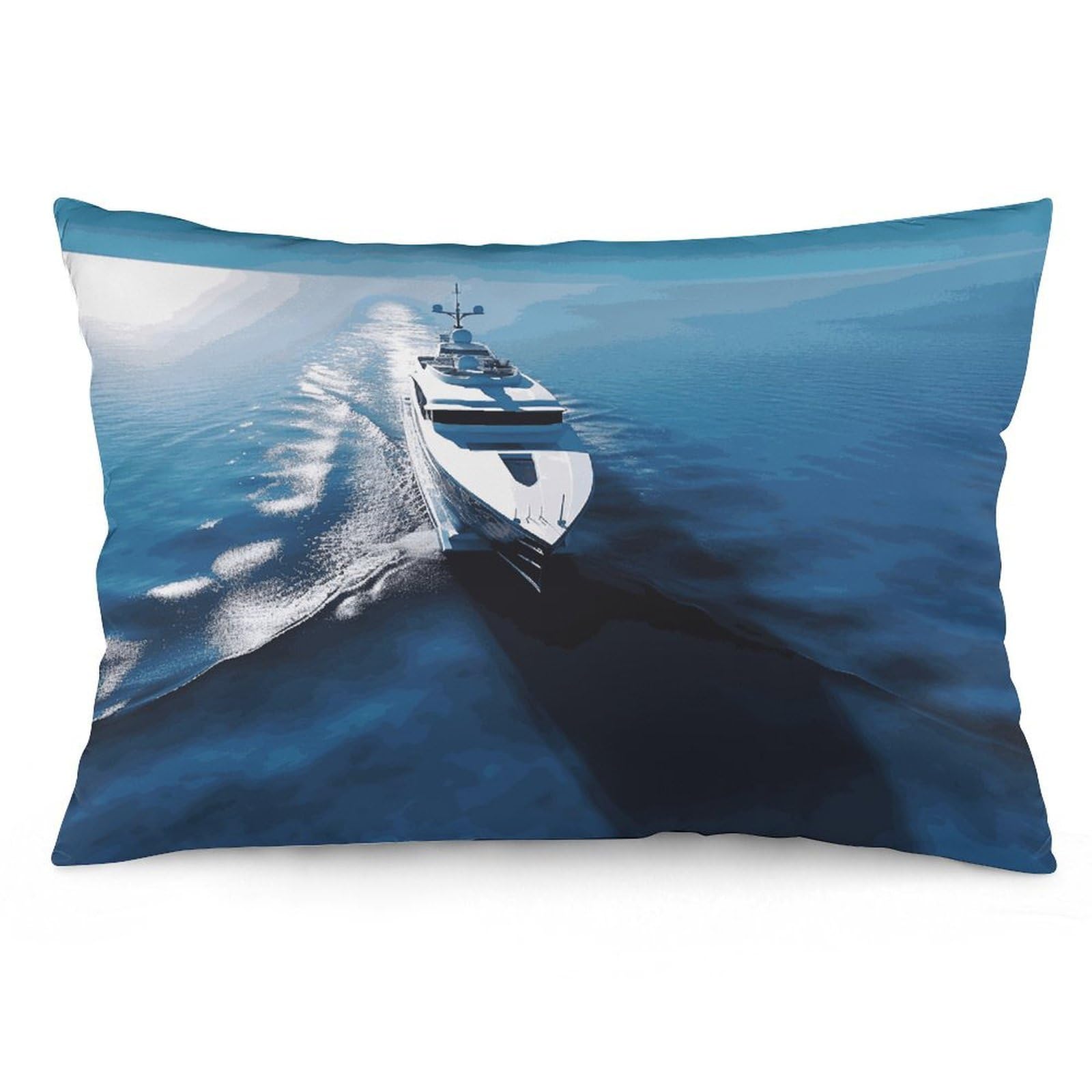 Yacht Throw Pillow Covers with Silent Zipper Polyester Pillow Protectors Removable Pillow Cases Soft Pillowcase Cozy Pillow Sham Cushion Cover for Sofa Car Bed 16 "x24