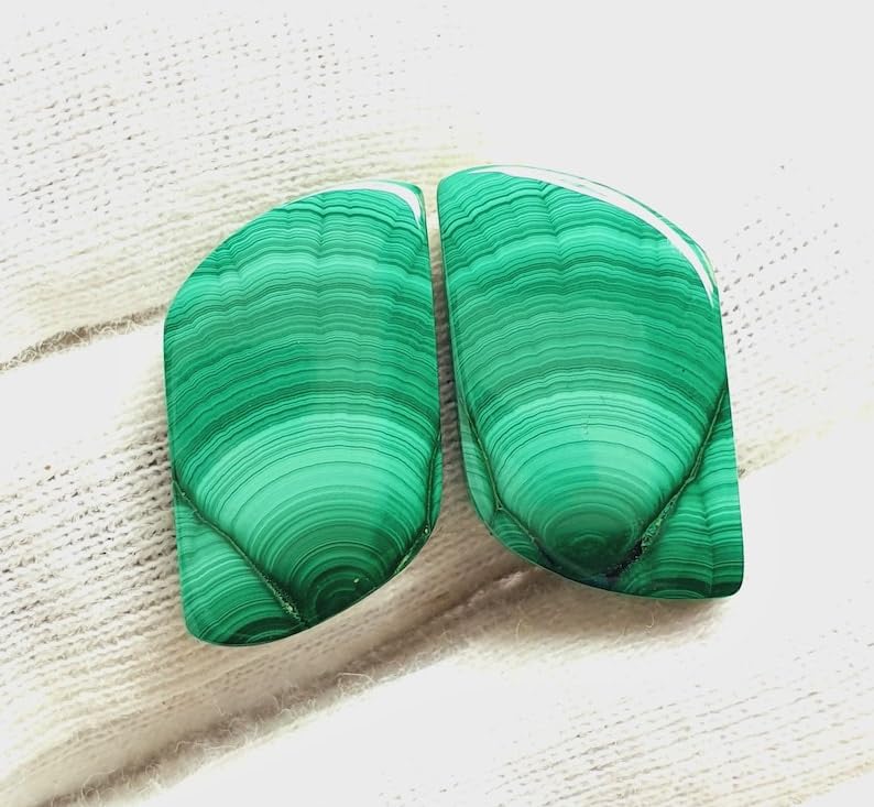Malachite naturelle cabochon 20x12mm pour création de bijoux DIY - 2