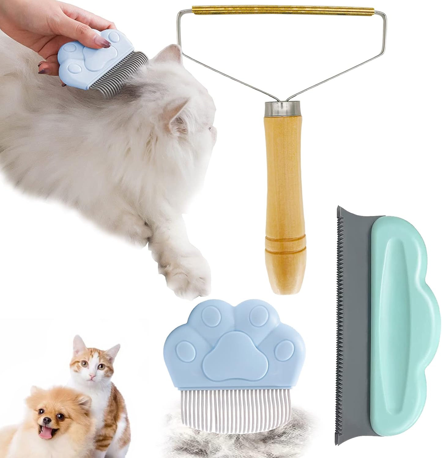 Uptoroot Cleaner Pro Pet Hair Remover,Portable Dog Cat Hair Removal,Portable Lint Remover for Hairball,Fuzz,Dust,Carpet Scraper,Reusable…