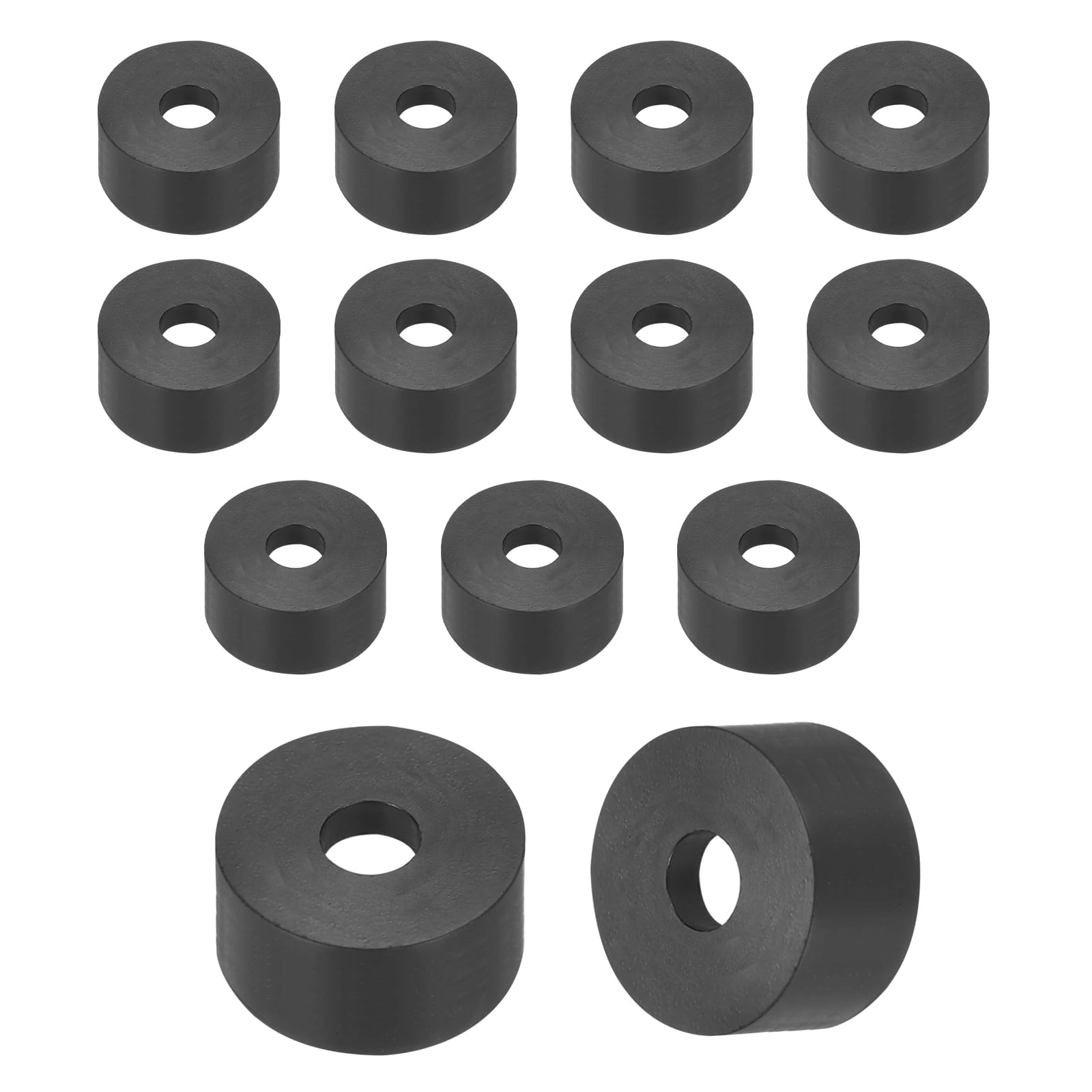 sourcing map 35Pcs Black Round Rubber Spacers, 30mm OD, 10mm ID, 5mm Thick