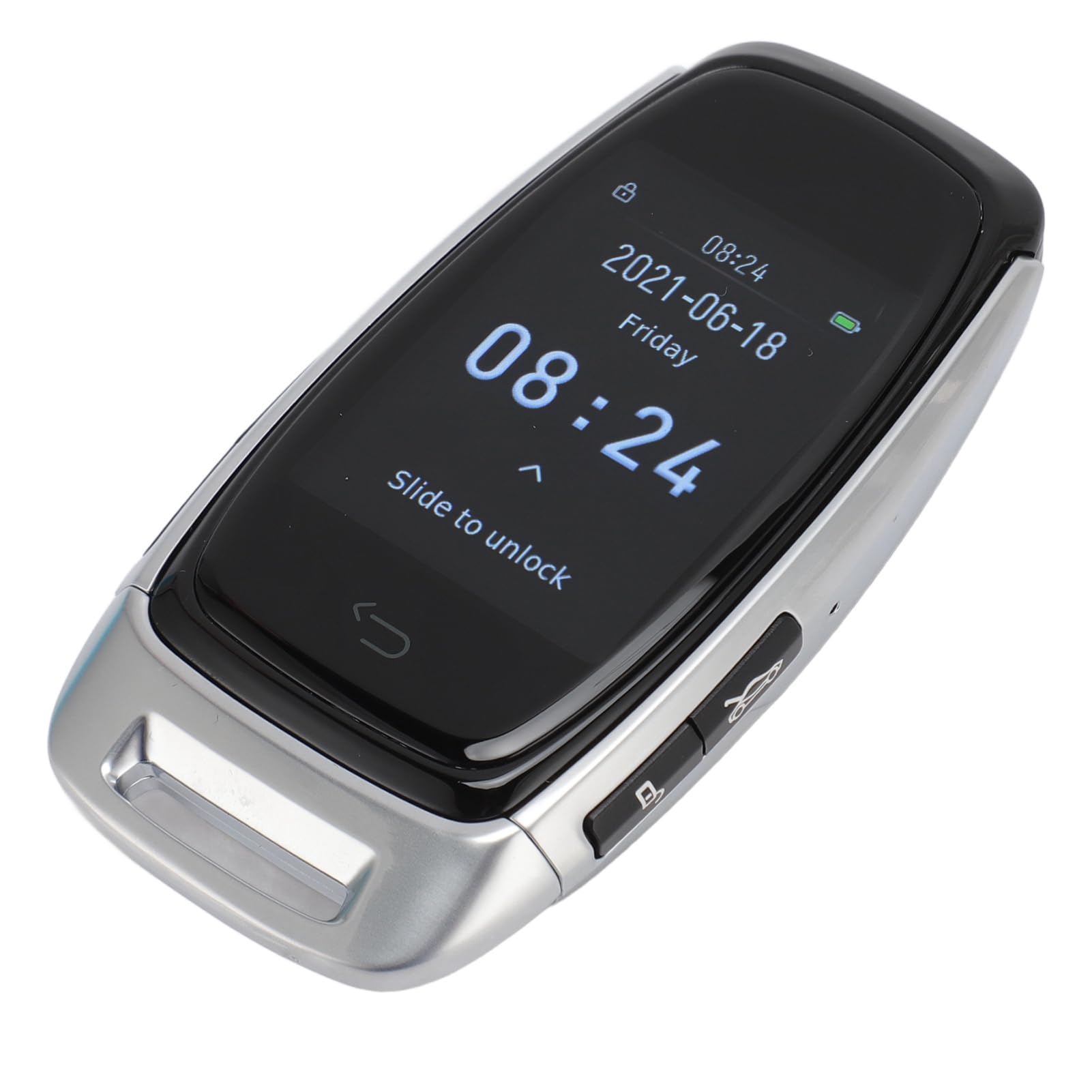 Portachiavi con Accesso Senza Chiave, connettività 5.0 in Lega di Zinco, Schermo LCD, Chiave Intelligente, Tocco Sensibile (SILVER)