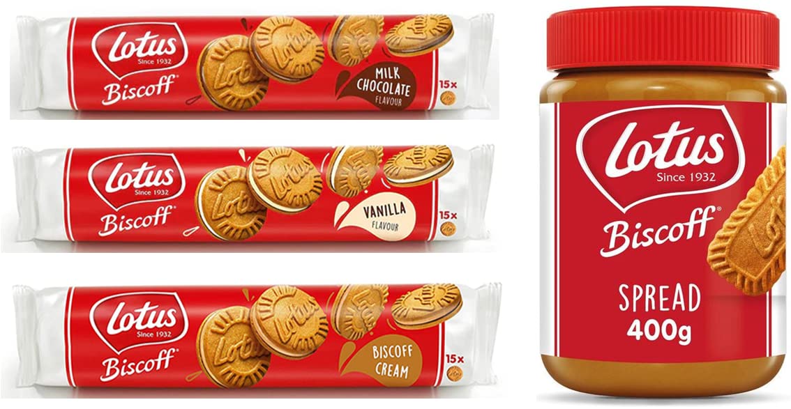 Buy Lotus Biscoff Sandwich Cream Biscuits 150g Mix of Vanilla
