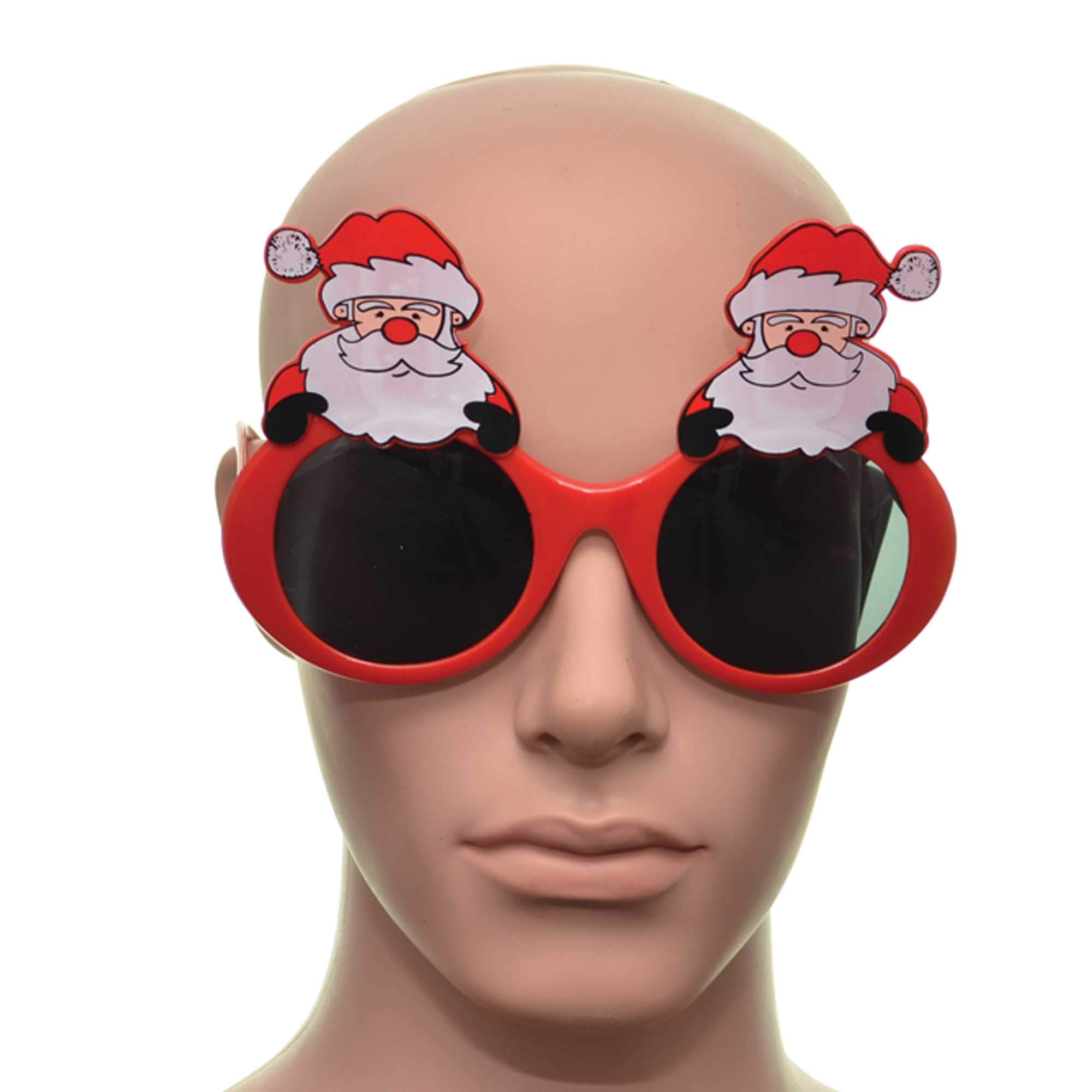 SHATCHI Red Santa Christmas Glasses One Size Specs Fancy Xmas Dress Novelty Party Accessories Supplies Stocking Fillers