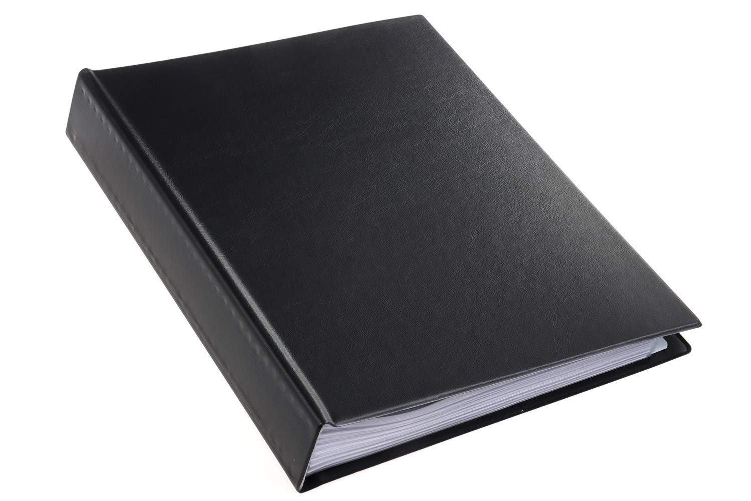 original A4 Präsentationsmappe für Schule & Projekt - Sichtbuch & Präsentationsbuch - 100 Transparente Hüllen - Dokumente Organisieren ohne Lochen- Schwarz, RI99494 | Patentierte Präsentationsmappe mit flach liegendem Mechanismus für Schule, Büro, Musik,