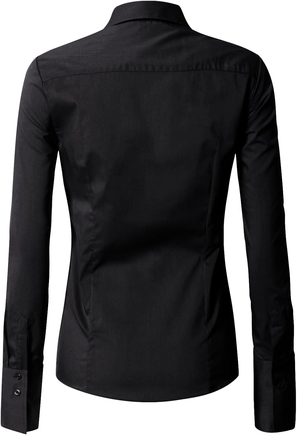 EZEN Womens Slim Fit Long Sleeve Stretchy Button Down Collar Shirt Blouse - Image 3