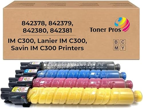 Toner Pros (TM) - Cartucho de tóner compatible (842378, 842379, 842380, 842381) para impresoras Ricoh IM C300, Lanier IM C300, Savin IM C300