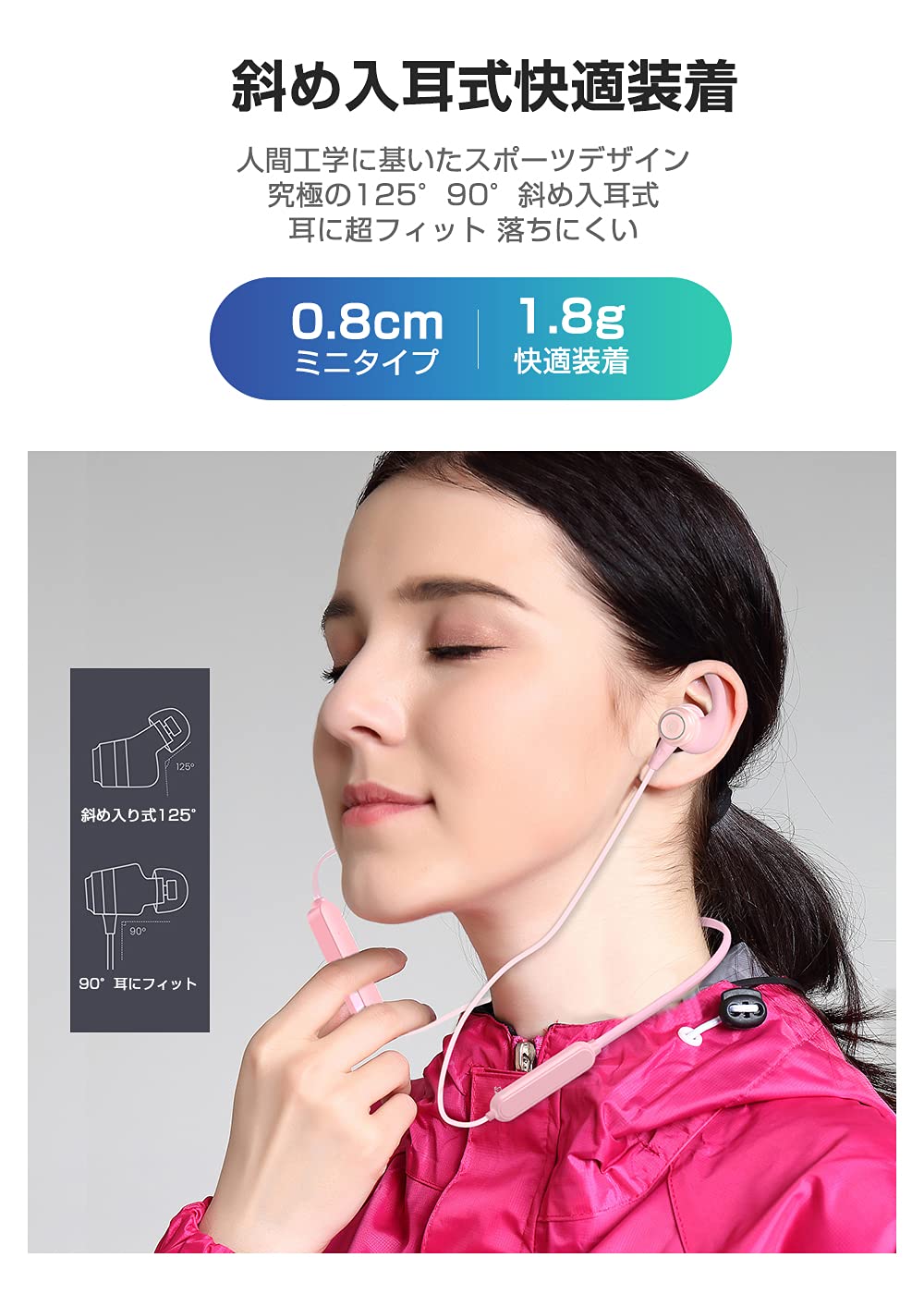 Amazon.co.jp: Bluetooth 5.0 イヤホン ワイヤレスイヤホン 30時間連続
