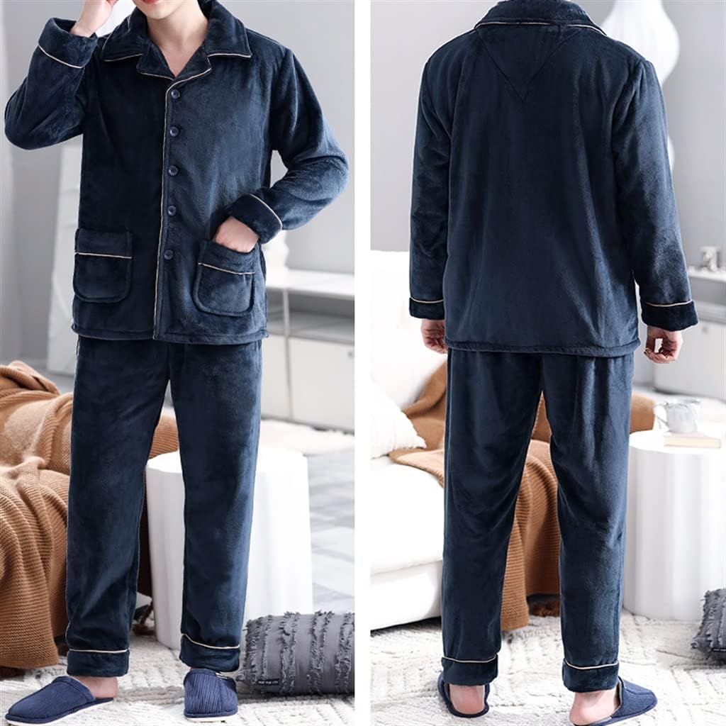 Winter Thickening and Velvet Warm Men's Autumn and Flannel Size Home Clothes