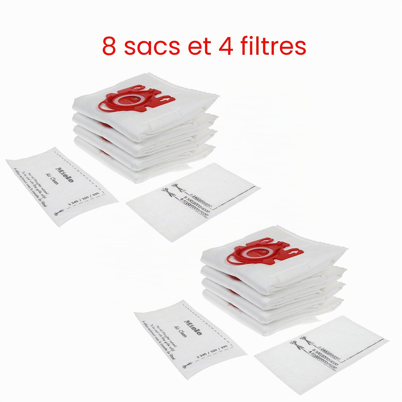 Miele HyClean 3D Efficiency Sac à poussière type FJM, 8 sacs et 4 filtres