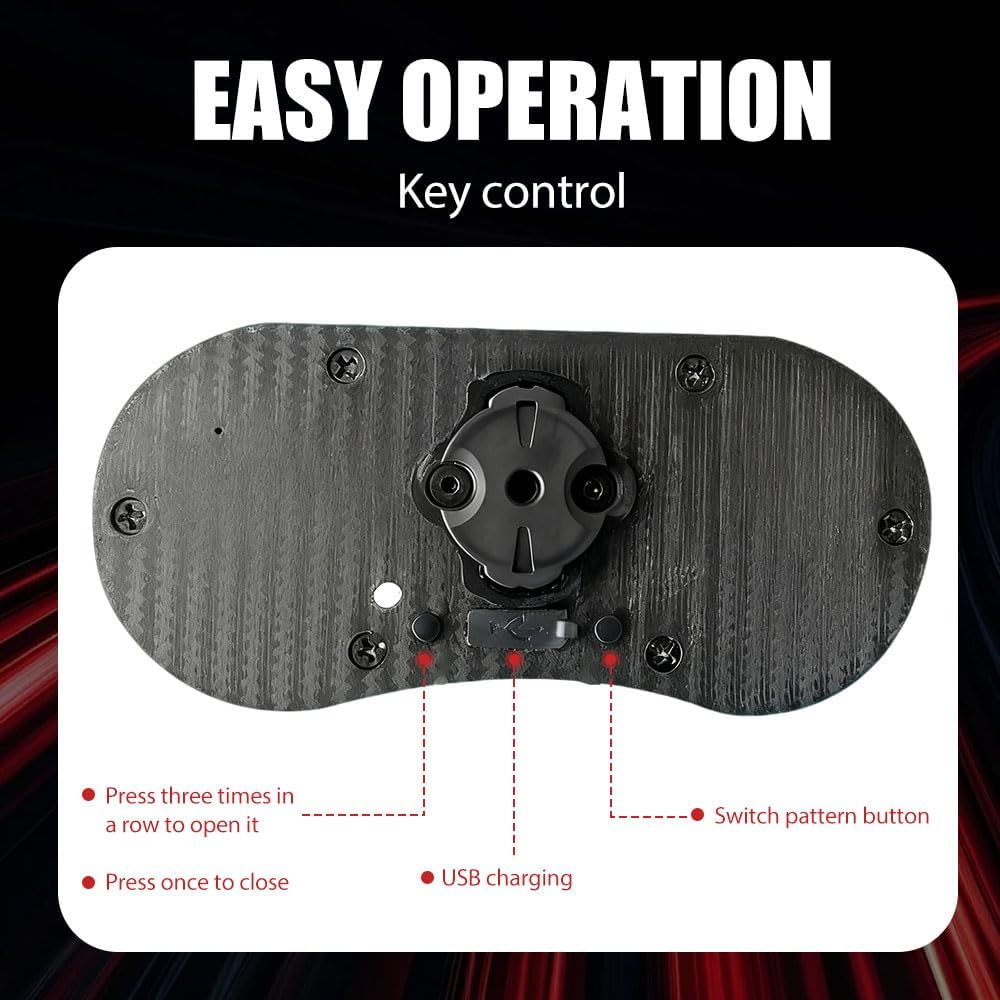 Demon Eyes Bike Tail Light, 2026 New Phone Control Programmable Rear Bike Light, Waterproof SB-C Rechargeable LED Bicycle Tail Lamp with 82 Presets for Motorcycles Scooters Car