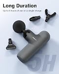 Morelax Mini Gun de massage, Gun portable de masseur musculaire, puissant masseur de poche pour le voyage & Chez soi, petite & Massager tranquille avec 6 Têtes & 4 Intensités - Cadeau pour athlètes Femmes Hommes