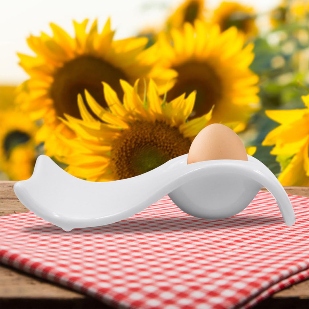 EXCEART 6 Coquetiers en Céramique Blanche Modernes et Élégants, Plateau de Service pour Œufs Lot de 6 Pièces Pratiques pour Petit-déjeuner et Apéritifs