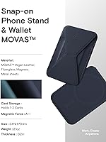 Vista 6 de MOFT Soporte Magnético de Cartera Compatible con iPhone 17/16/15/14/13/12 Series, Ajuste de Ángulo y Compatible con MagSafe Soporte de Teléfono Azul