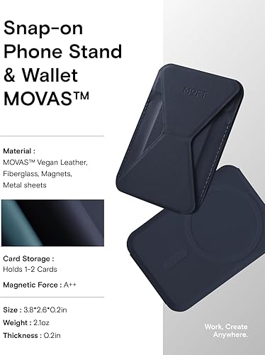 Miniatura 6 de MOFT Soporte magnético para cartera compatible con iPhone serie 171615141312, ajuste de ángulo y soporte de teléfono compatible con MOVAS de