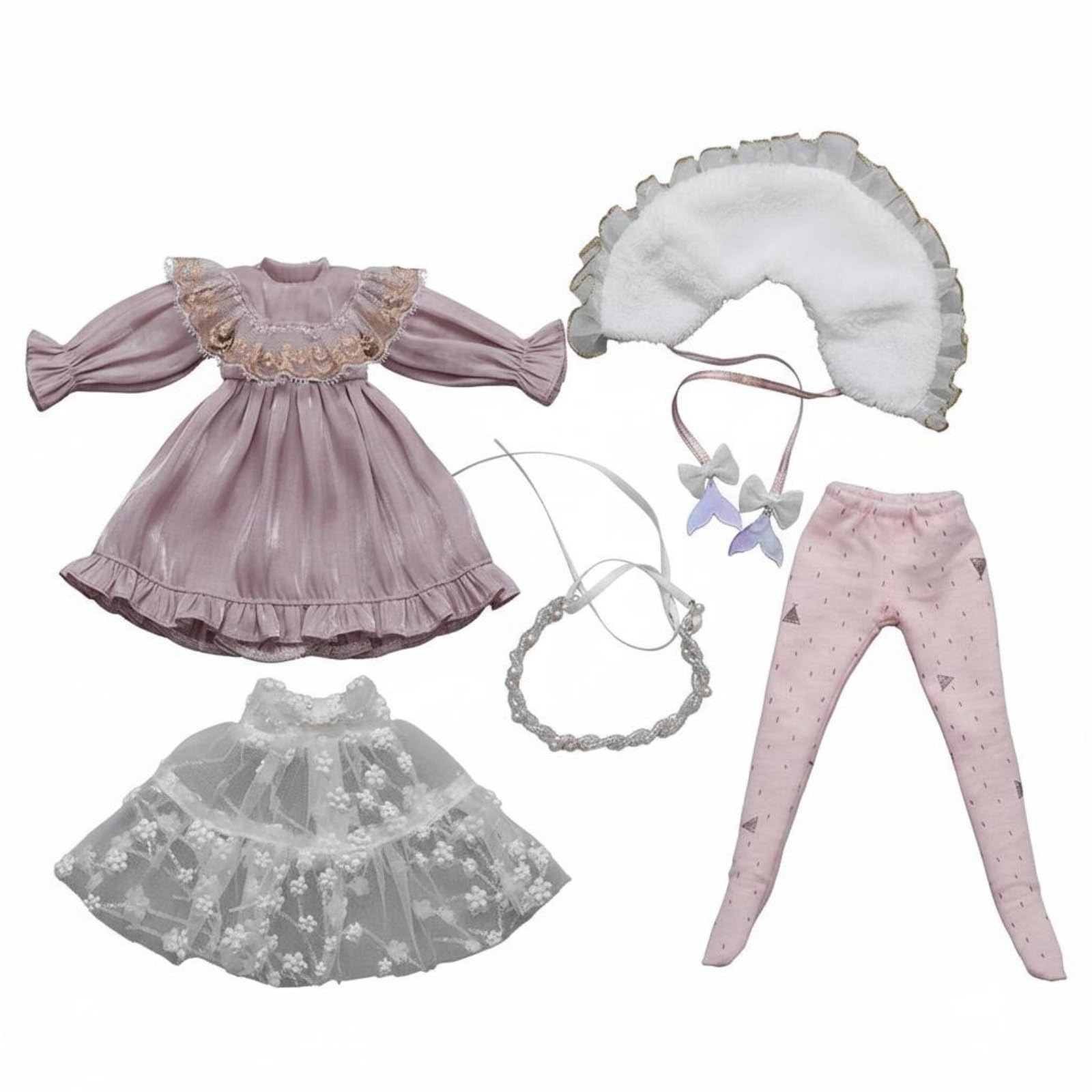 Vestido para Muñeca Conjunto Ropa Traje Escolar Sudadera Accesorios Tela Suave Ajuste Uniforme 1/6 Cambios Repetidos sin Daño Adecuado para Fotografía, Yf6-1189