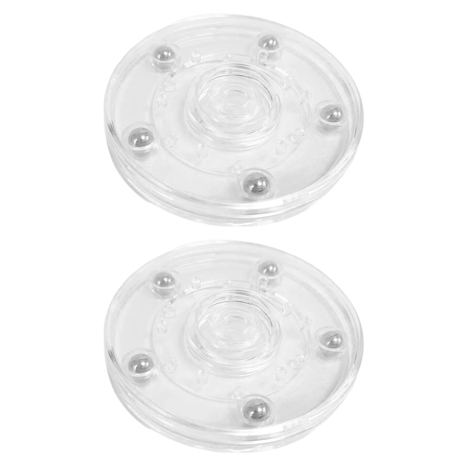 NEWFT Of 2 Clear Rotating Tray Space Saving Tabletop Decoration Display Stand Turntable Organizers Multipurpose Rotating Tray