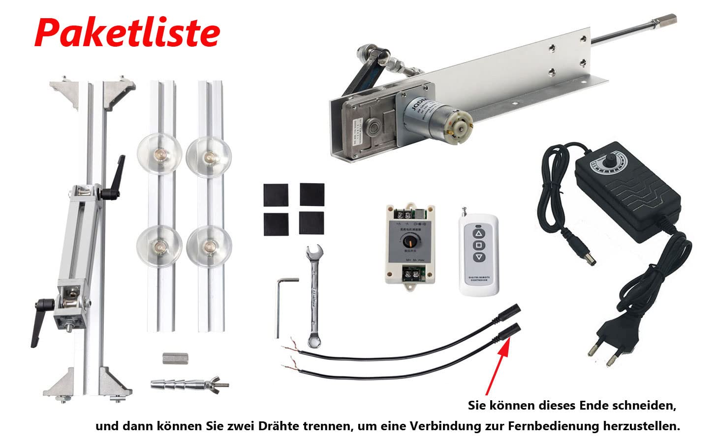 DC 12V Linearmotor Resiprocating Linear Actuator Motor mit Hub 30mm-150mm Adjustable für DIY Design Maschine Lab Testing 95rpm mit Funkfernbedienung JQ-RL-YY05 (12V150mm95rpm)