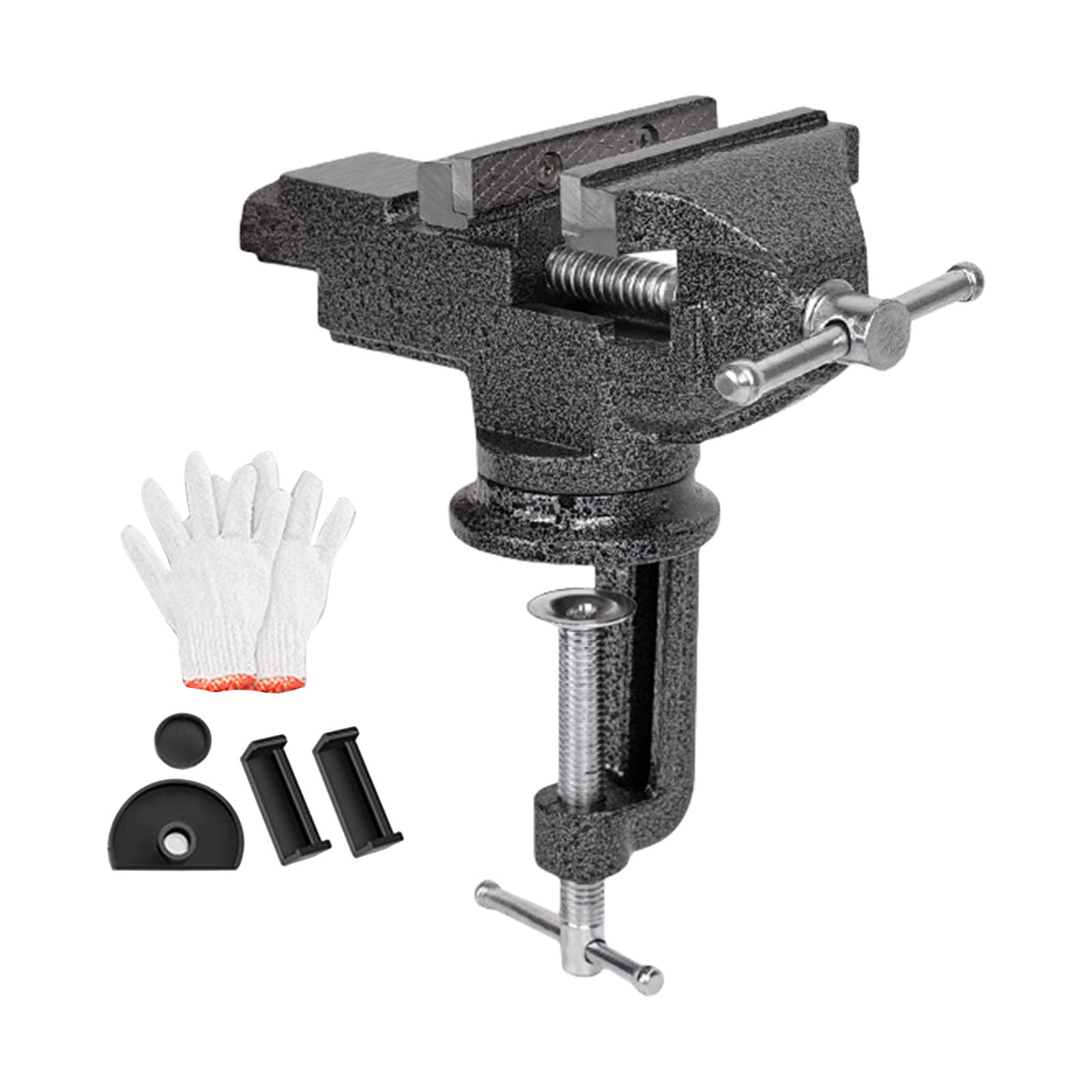 Multipurpose Benches Double Purpose Table Clamp Vise with 360 Degrees Rotating Base for Woodworking Workbench Small Workbench Vise