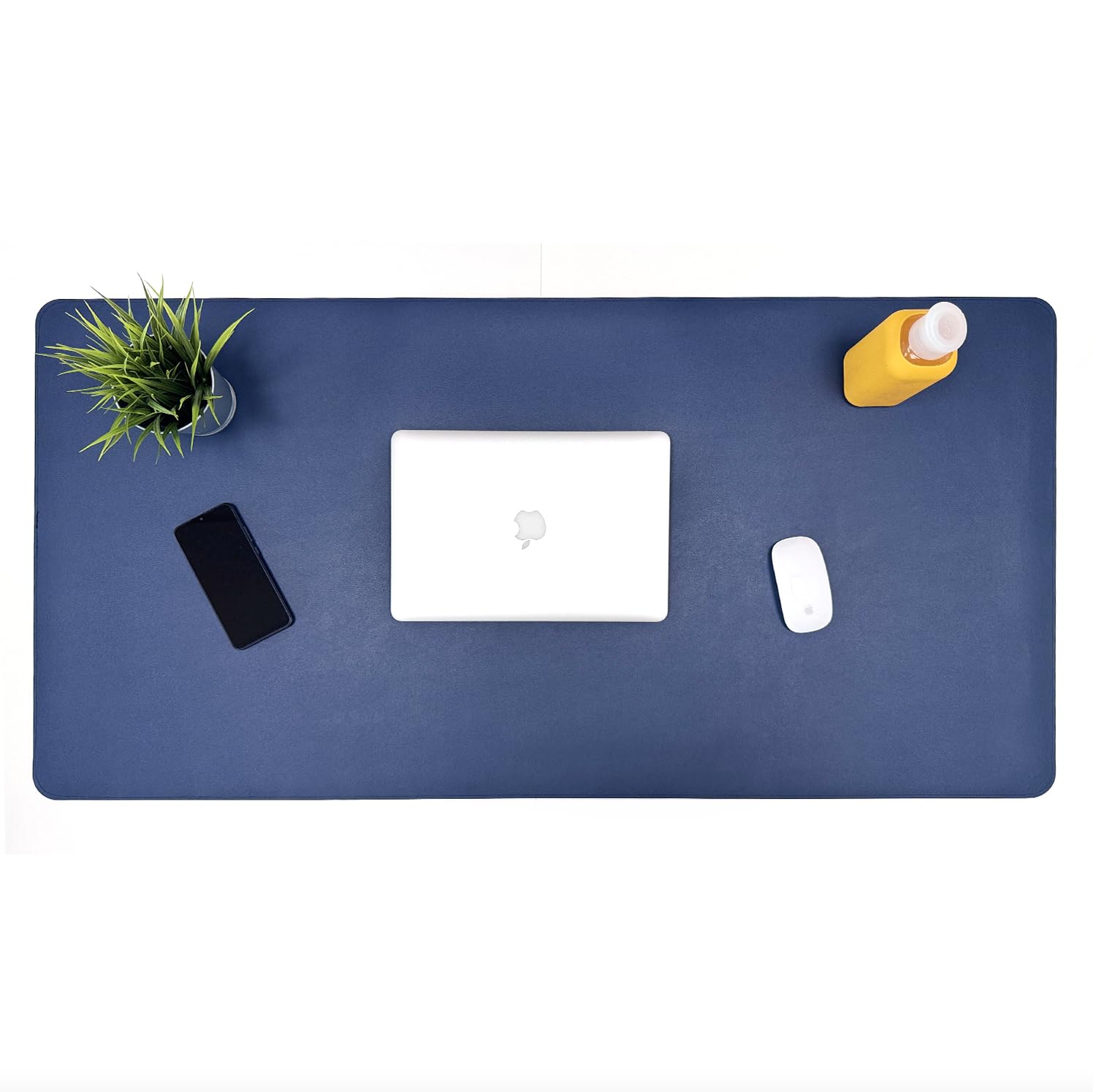 Alfombrilla de Escritorio XXL Impermeable y Antideslizante - Protege tu Mesa y Mejora la Comodidad - Superficie Suave para Teclado y Ratón - Corcho Natural - 120x60 cm - Azul marino