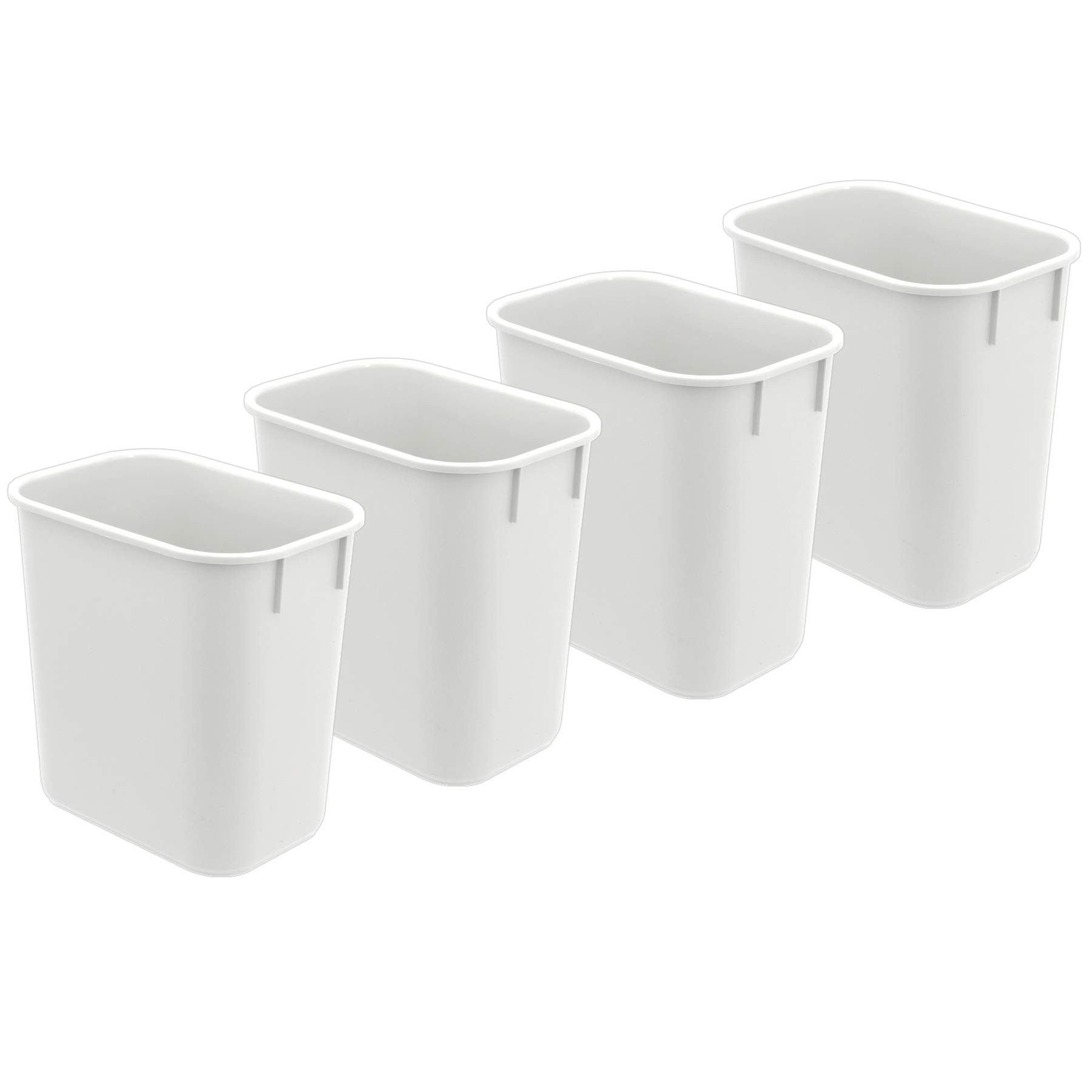 Acrimet Corbeille, Poubelle de bureau, 3,25 gallons / 13 quarts / 12 litres (en plastique) (couleur blanche) (lot de 4)