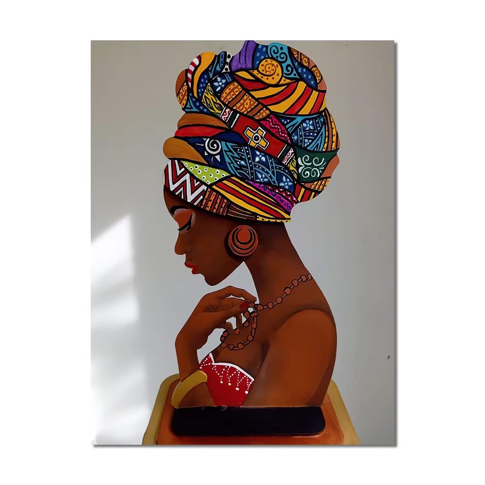 IHHGNB Abstract Figure Canvas Painting African Women Portrait Posters And Prints Wall Art for Living Room Home Decor Picture(40x60cm(16x24in)/No frame)