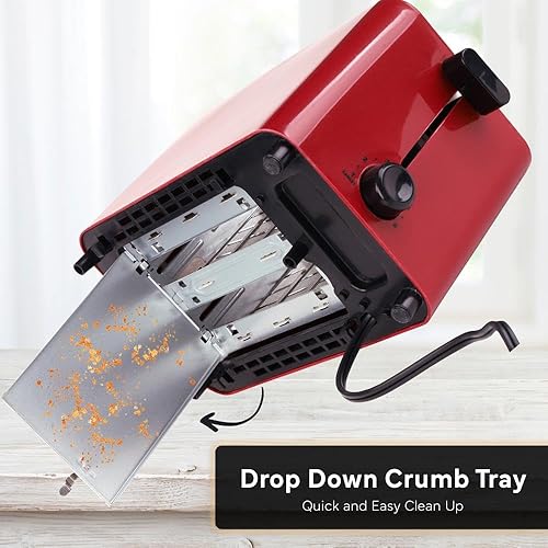 Miniatura 4 de Courant Tostadora de 2 rebanadas Cool Touch con ranuras extra anchas para pan, bagels y waffles con 6 ajustes de sombra ajustables, bandeja para