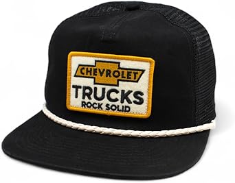 AMERICAN NEEDLE Chevrolet Trucks Wyatt Adjustable Snapback Trucker Baseball Hat 23014A-CHEVY-BLK Black