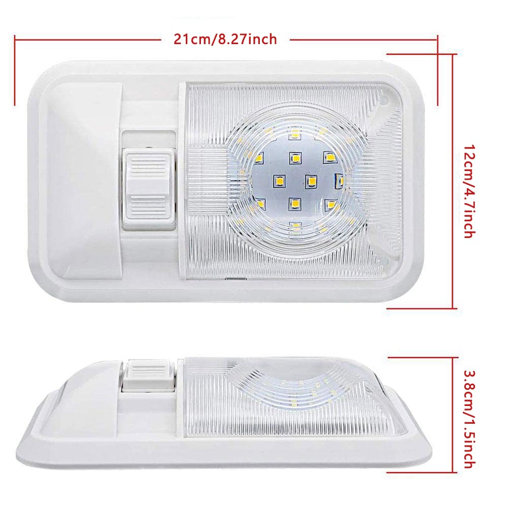 12 voltios LED Luces LED para VR con Interruptor de Encendido/Apagado – Luz Diurna 6500 K 3,5 W 400 LM, Iluminación Interior para RV, Furgoneta, Remolque, Barco – Juego de 4