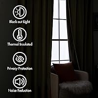 Vista 199 de MIULEE Cortinas de terciopelo de 63 pulgadas de largo, 2 paneles de cortinas opacas de lujo para dormitorio, sala de estar, cortinas de ventana