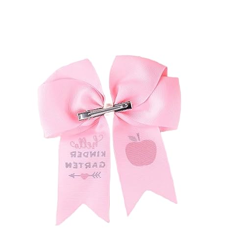 Miniatura 3 de Pinzas amarillas para cola de caballo de 5.5 pulgadas, lazos de animación, lazos para el pelo de regreso a clases (FX3) (rosa)