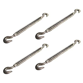 US Cargo Control 1/2 Inch x 9 Inches Galvanized Hook and Hook Turnbuckles