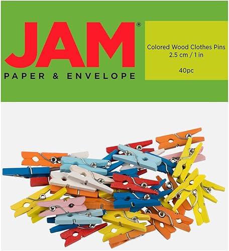 Miniatura 10 de JAM PAPER Wood Clip Clothespins - Small - 7/8 Inch - White - 50 Clothes Pins/Pack