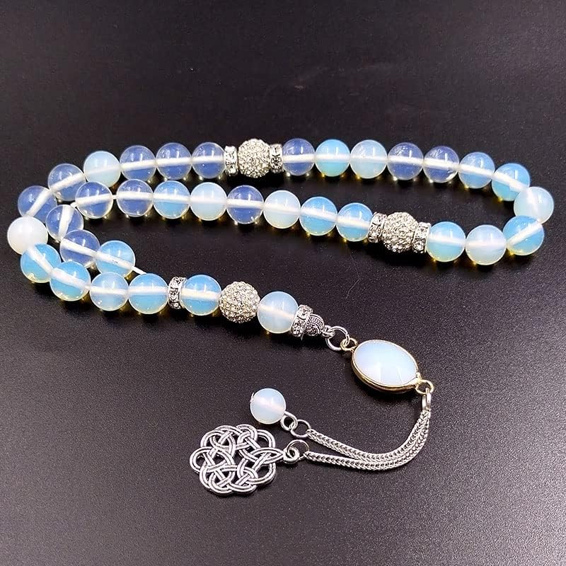 Miniatura 2 de ALBASHAN ópalo piedra plata accesorios mujer Tasbih 33 66 99 100 cuentas musulmán Misbaha niña pulsera Islam Rosario