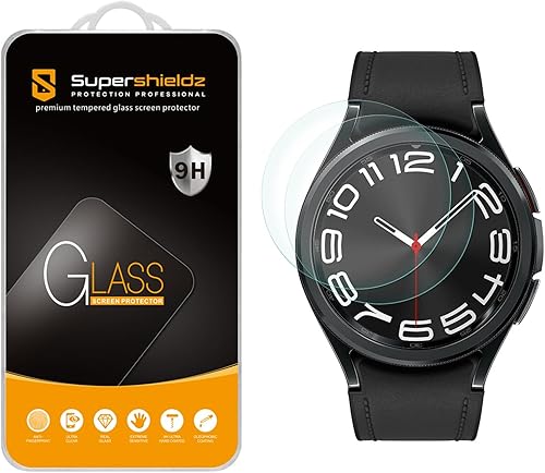 Miniatura 1 de Supershieldz Protector de pantalla de vidrio templado diseñado para Samsung Galaxy Watch 6 Classic (1.73 pulgadas), antiarañazos, sin burbujas