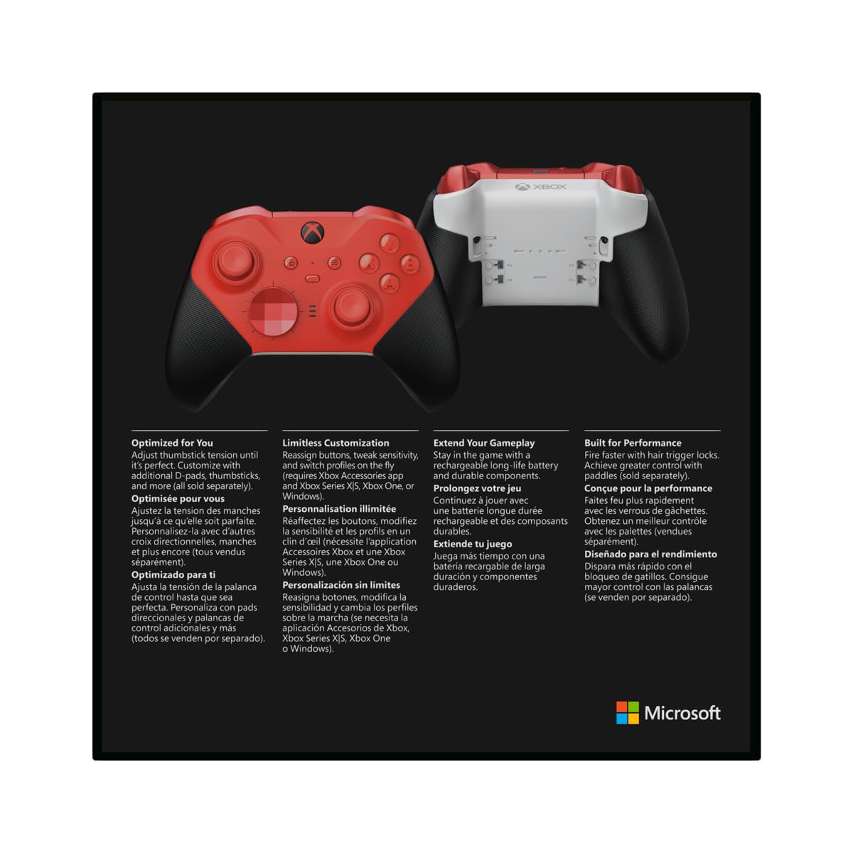Microsoft Controle Xbox Elite Series 2 Core Vermelho Sem Fio