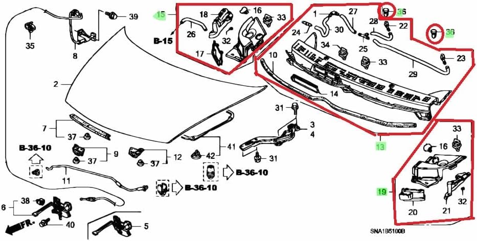 ６点セット純正 シビック FD2 タイプＲ カウルトップセット サイド クリップ FD1 FD3 Genuine