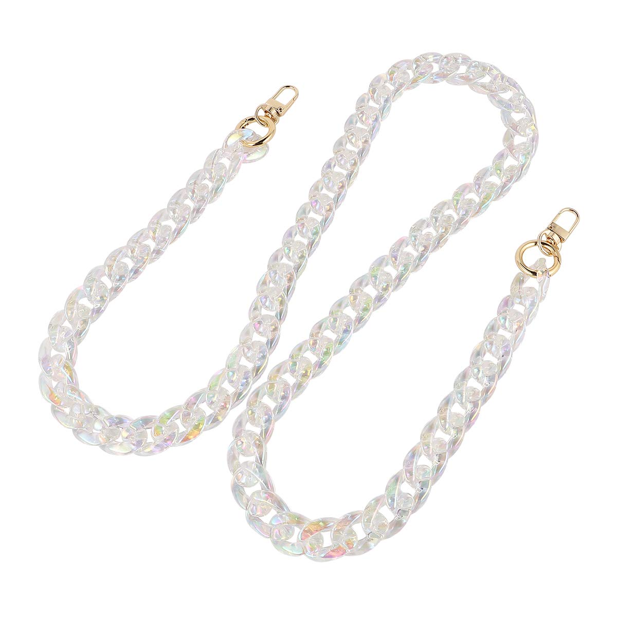 MNYOMLadies Shacket Acrylic Handbag Chain Replacement Bag Chain DIY Colorful Beaded Transparent Straps for Women Purse Clutch Wallet Shoulder Cross Body Bag Tote Bag Pouch Women Handbag