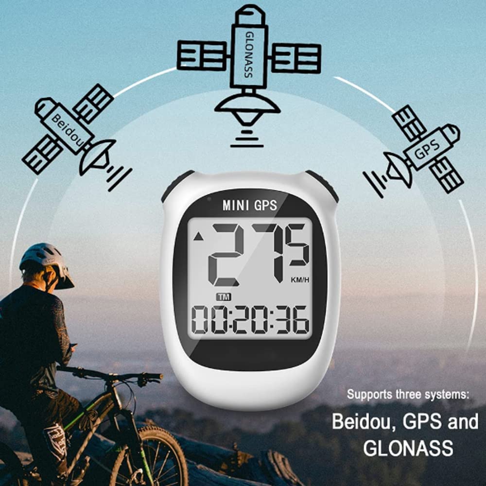 Mini computer da bicicletta GPS, senza fili, tachimetro da ciclismo, contachilometro, bicicletta e contachilometro, impermeabile, display LCD retroilluminato, per bici da strada, MTB