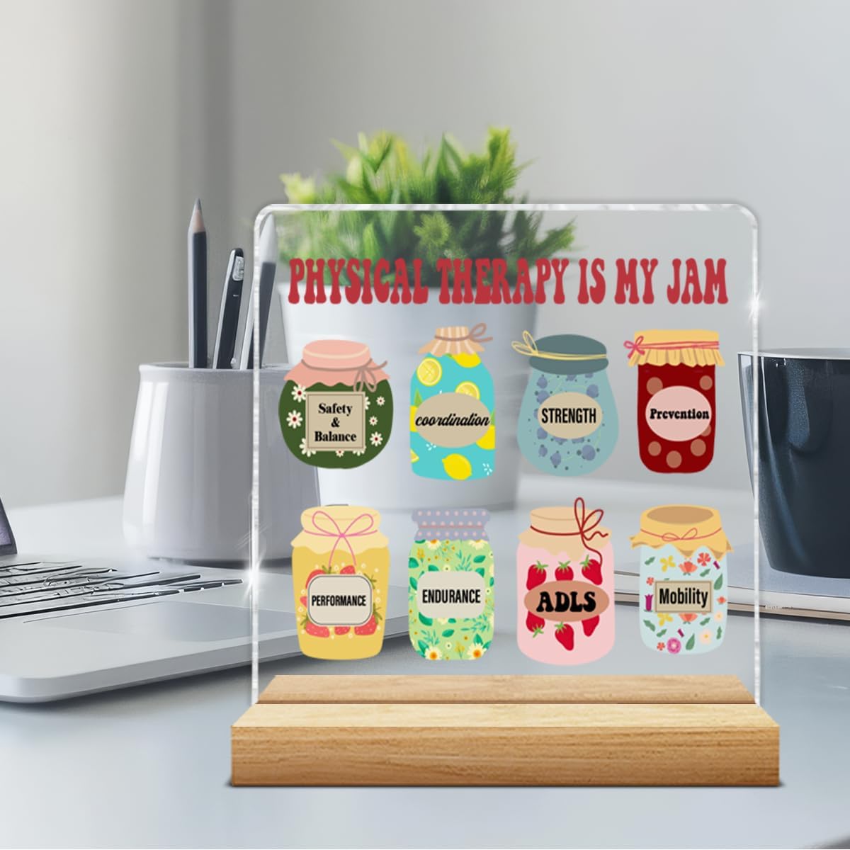 Funny Gifts for Physical Therapy PTA PT, Physical Therapist Assistant Christmas Birthday Appreciation Gifts, PT Clear Acrylic Sign Office Desk Decor image 5