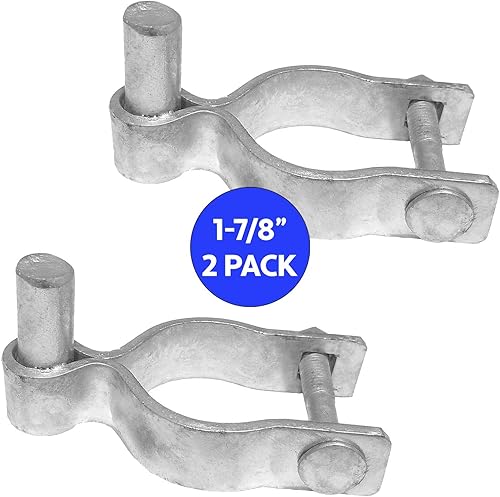 Miniatura 23 de Bisagra de poste de puerta de valla de enlace de cadena de 2-3/8 pulgadas, uso para poste/tubería de 2-3/8 pulgadas de diámetro exterior, bisagra