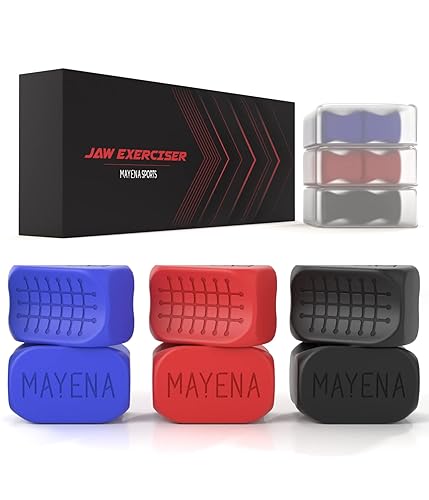 Mayena - Ejercitador de mandíbula para hombres y mujeres, 3 niveles de resistencia, tabletas de silicona para ejercitar la mandíbula  Modelo disponible en Yaxa Venezuela