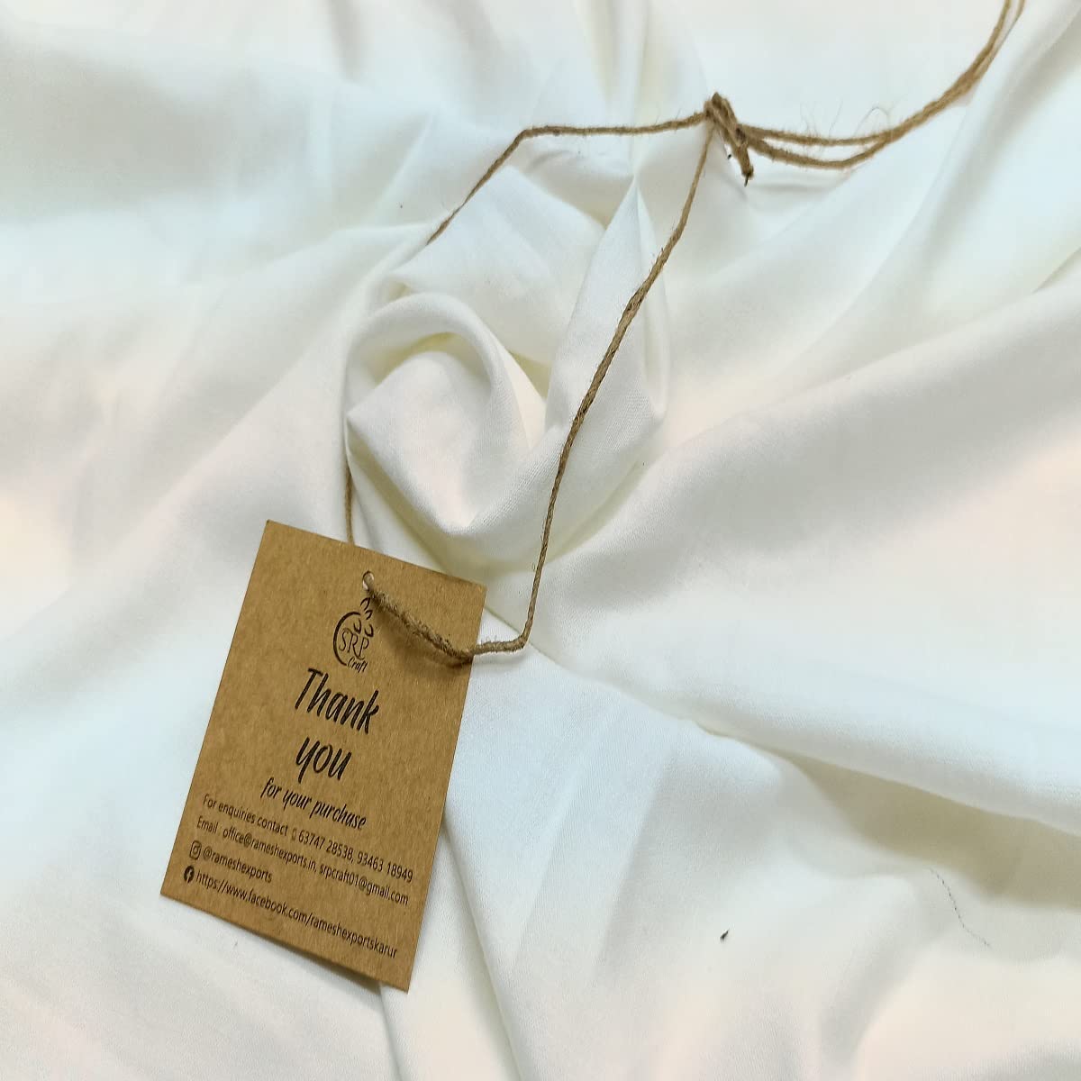 SRP Craft Viscose Linen Dyeable Fabric, High grade quality of viscose, The most comfortable and Skin Friendly Fabric, Lightweight linen/viscose fabric with a typical linen weave, Soft, luxurious feel and Makes it ideal to make a Pretty skirt, Dress, Decorative projects for your home - Color : White - Width 55 inch (5 Meter)