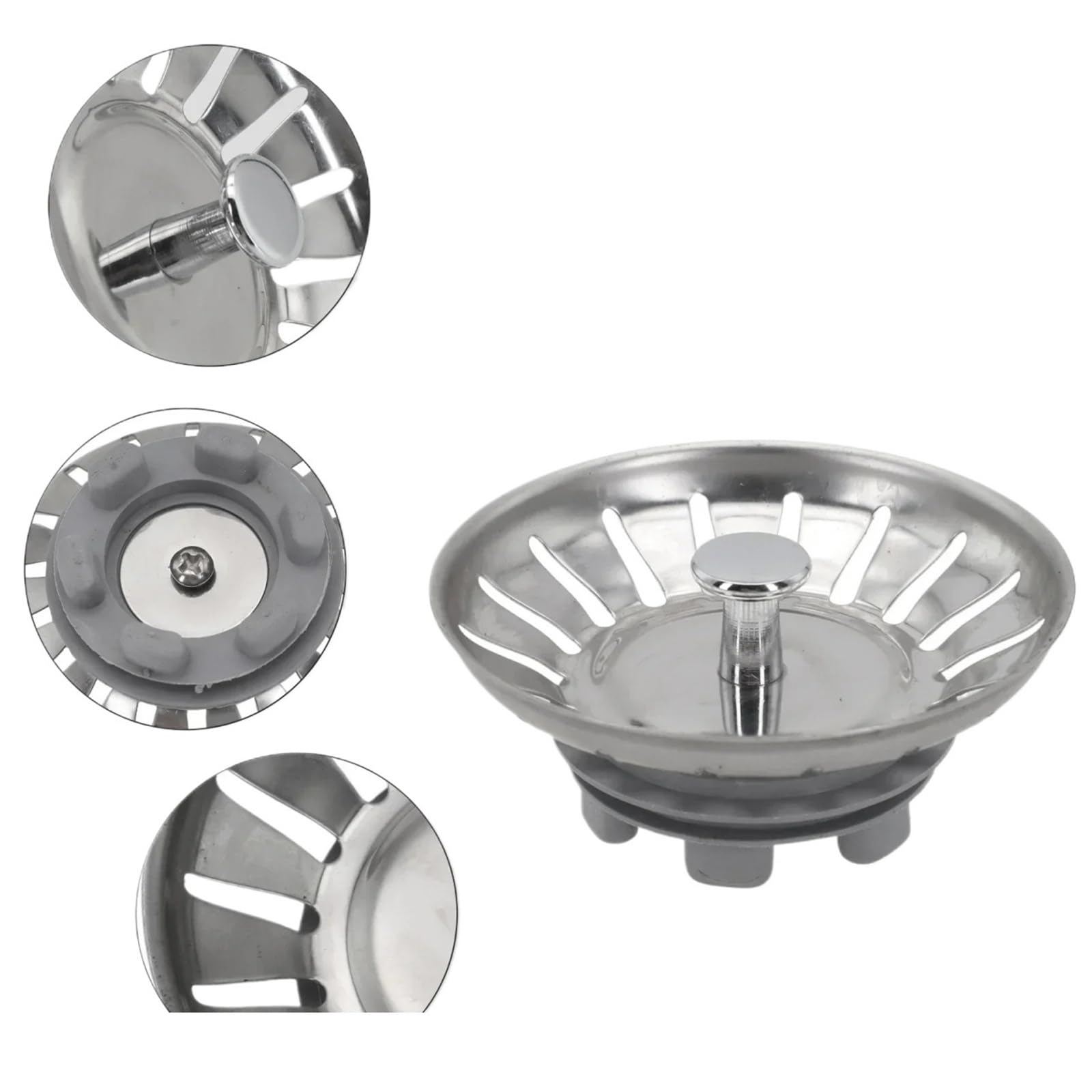 Kitchen Sink Drain Stopper Strainer Stainless Stee 1pcs Stainless Steel Kitchen Sink Strainer Stopper Waste Plug Kitchen Sewer Strainer Basin Drain Stopper