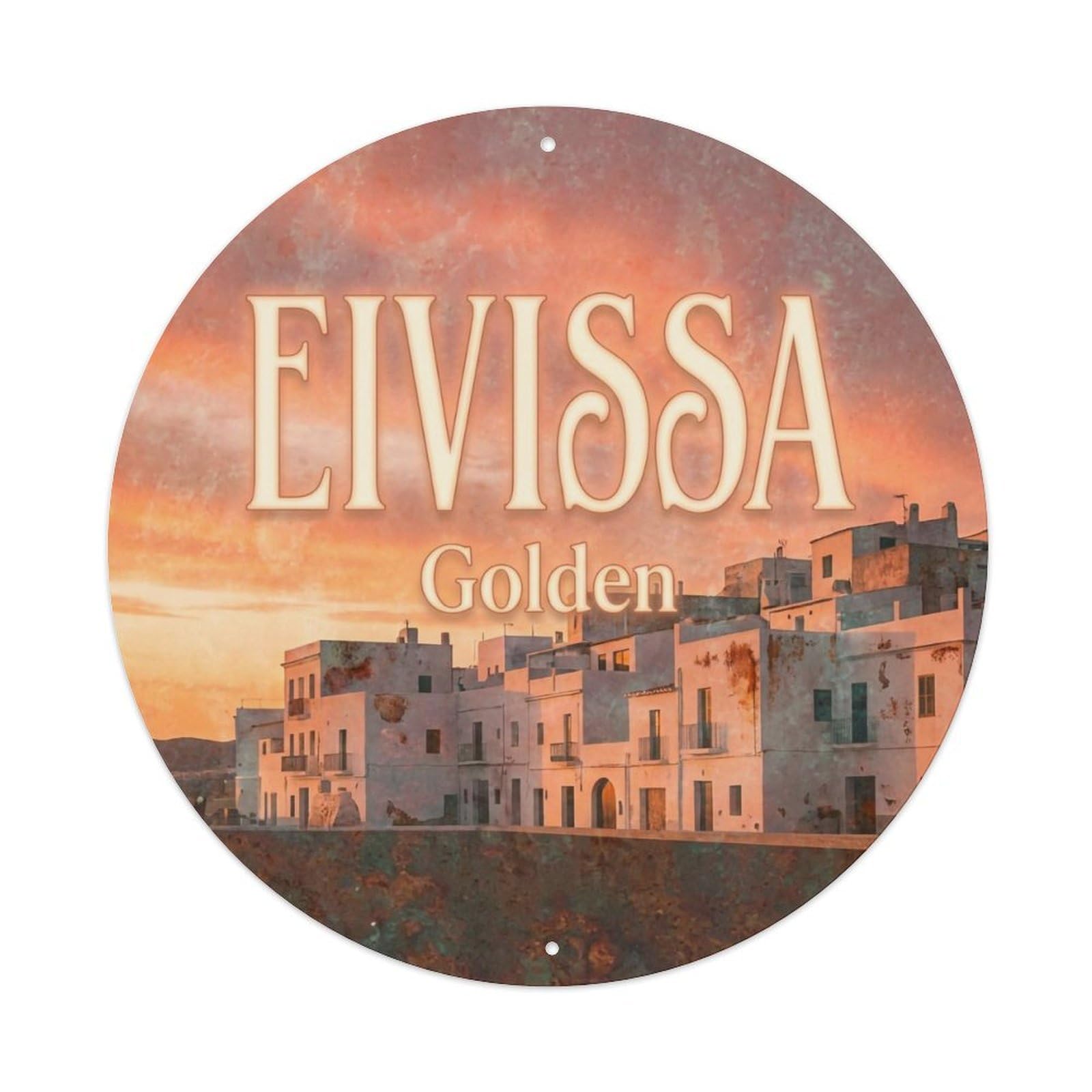 Vintage Travel Ibiza Spain Glowing Metal Tin Sign