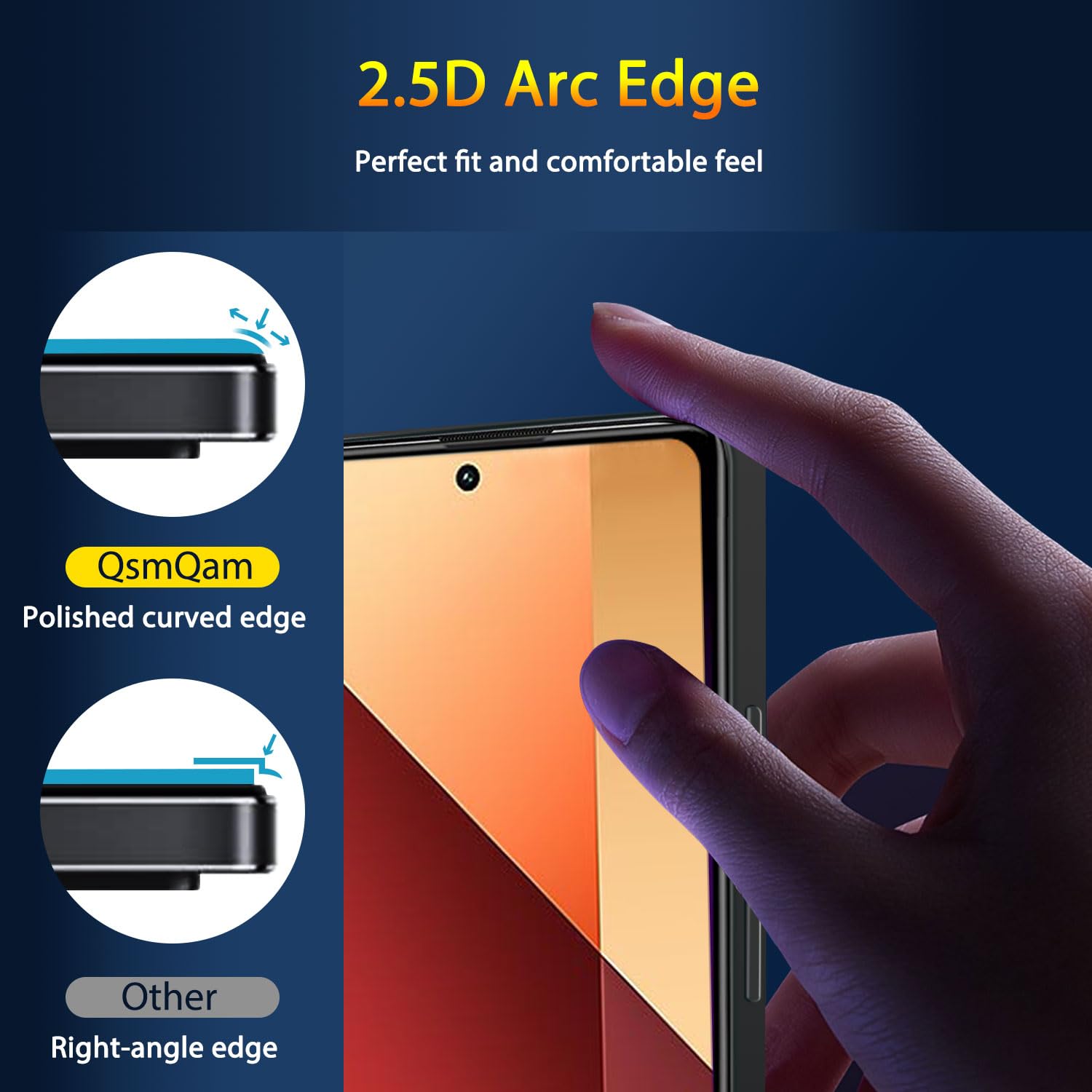 QsmQam 3 Pezzi Vetro Temperato per Xiaomi Redmi Note 13 4G / Redmi Note 13 Pro (4G/5G) / Poco X6 / Poco X6 Pro, Pellicola Prottetiva Anti Graffio, Durezza 9H, Senza Bolle Vetro Protettivo