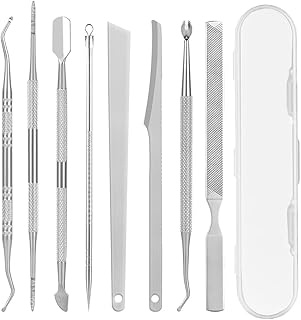 LOPHE Set of 8 Stainless Steel Pedicure Kit with Case Professional Foot Repair Kit for Hard Calluses Cutting Corns Hard an...